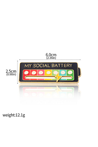 Choice X00357-01 بروش طاقة تحويل مزاجي مضحك، دبوس اجتماعي، بطارية، قرص دوار، ...