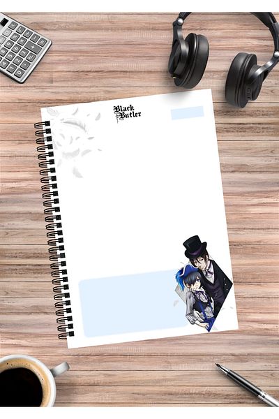 mertfigur Black Butler Sebastian Ciel Grell Anime Spiral Notebook A5 (50Sheets)
