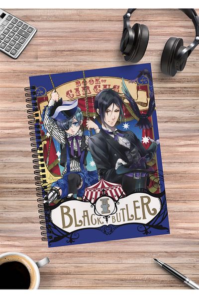 mertfigur Black Butler Sebastian Ciel Grell Anime Spiral Notebook A5 (50Sheets)