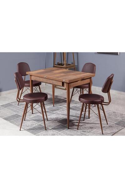 Levent Mobilya Aksesuar Kartal Dikdörtgen Masa, Ceviz, 100x65