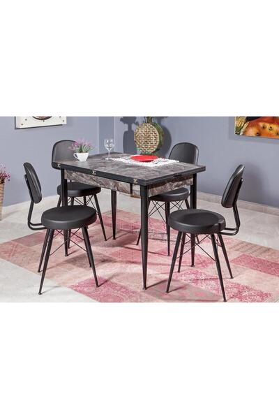 Levent Mobilya Aksesuar Kartal Dikdörtgen Masa, Siyah, 100x65