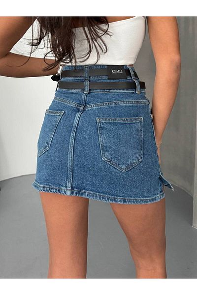 DENİKK FUSTA JEAN MINI DENIM LICHRA TREND CU CUREA DUBLĂ-FUSTA JEAN MINI DENIM TREND CU CUREA DUBLĂ