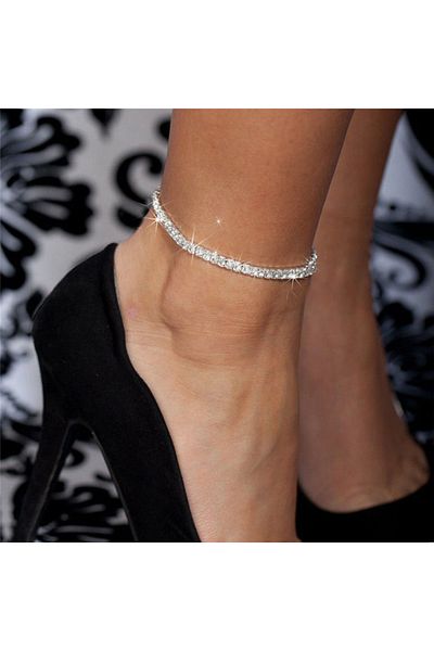 Choice JL113 Huitan Rhinestone Chain Women's Anklets Silver Color/Gold Color Luxury Bracelet on Leg Accesso