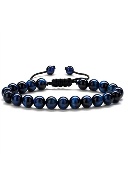 Choice سوار Blue Tiger 3 Style 8 مم من حجر عين النمر الطبيعي لحماية الصخور ال...