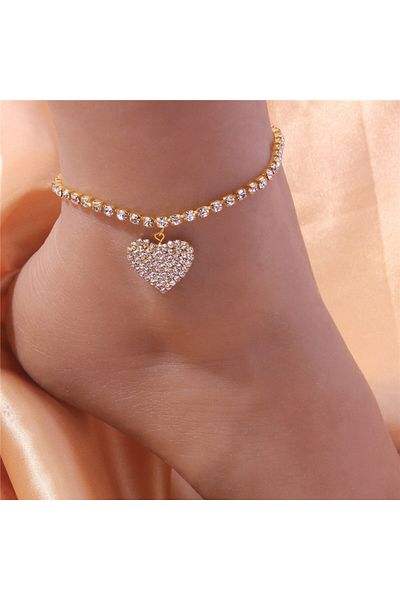 Choice JL042 Huitan Rhinestone Chain Women's Anklets Silver Color/Gold Color Luxury Bracelet on Leg Accesso