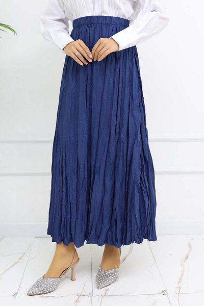 benguen Κορδέλα με ζαρωμένη ελαστική μέση - Navy Blue 3435