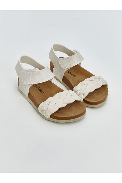 LC Waikiki Lcw Steps Mixed Gather Patterned Leather Look Baby Girl Sandals