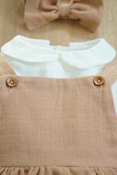 gumbuloy X Silk Atlas Long Sleeve Ruffled Bandana Muslin Dress