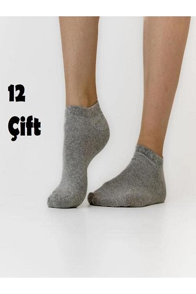 Ozzy Socks 12 чифта дамски сиви бамбукови невидими спортни чорапи за маратонки