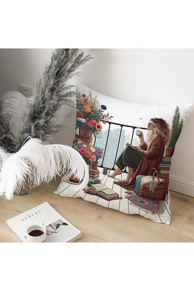Filamente Husă de pernă cu imprimare digitală pe două fețe cu model boem (husă de pernă Bohemian)