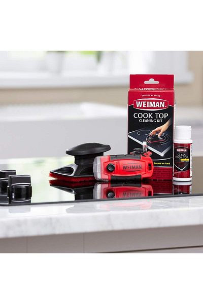 Weiman Complete Cook Top Cleaning Kit Cleaner and Polish 2 oz, Scrubbing Pad, Cleaning Tool, Scraper