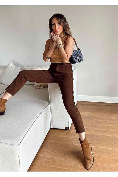 SU SHE Γυναικεία Mom Jean - Boyfriend Style επάνω μέση power lycra