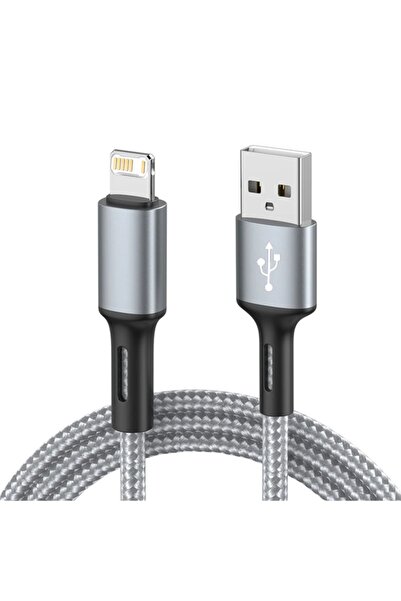 Choice كابل شاحن USB فضي سريع الشحن بطول 1 متر لهاتف iPhone 14 13 12 11 Xs Ma...