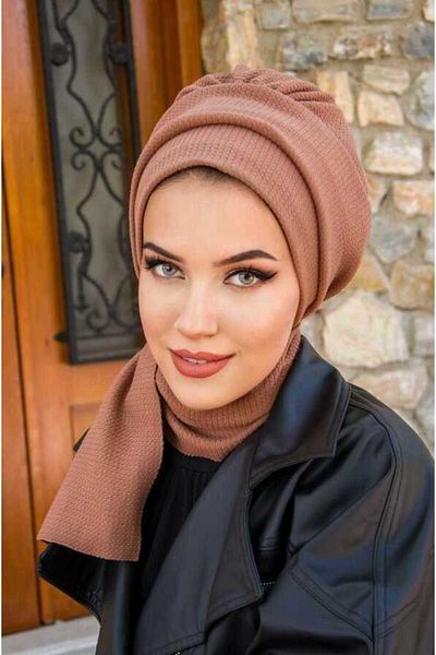 Aişe tesettür Onion Shell Nude Winter Scarf Bonnet