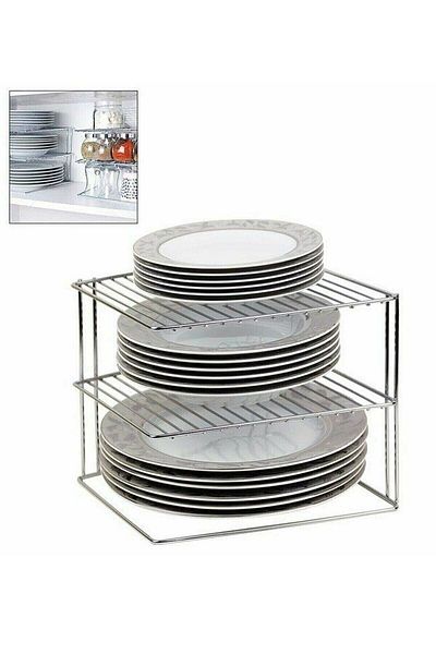 winbox In-Cabinet Plate Organizer 3-Tier Plate Rack