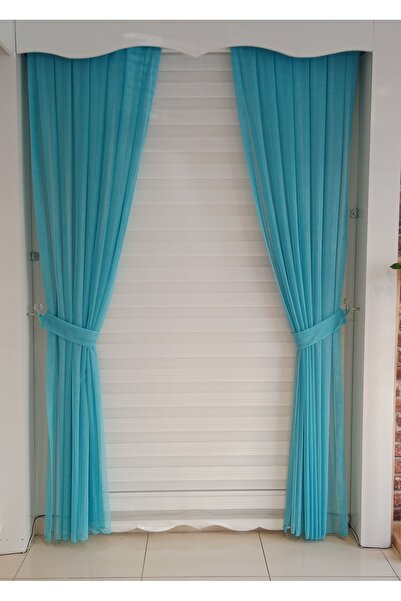 FİGENSİ Fon Tül Perde 1/3 Sık Pileli Sık Dikim Çift Kanat