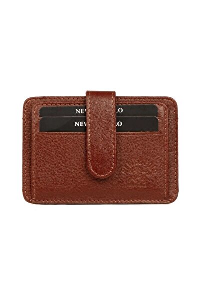 Newish Polo Men's Genuine Leather Wallet and Card Holder - Tan