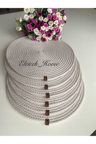 ELÇİÇEK HOME Set de suple din poliester rezistent la pete American Servis (6 buc)