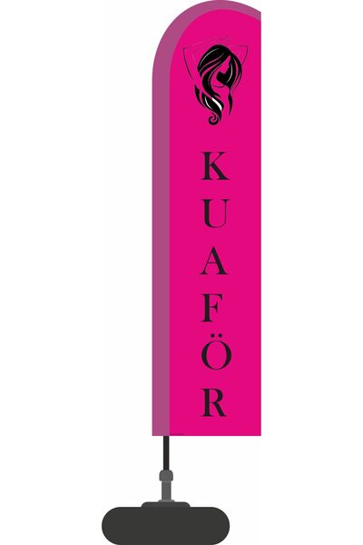 ARSLAN BAYRAK REKLAM PROMOSYON KUAFÖR YELKEN BAYRAK/OLTA BAYRAK SETİ-75X300CM