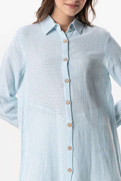 Eliş Şile Bezi Long Sleeve Şile Cloth - Seasonal Blue Striped