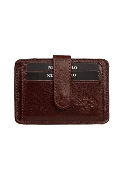 Newish Polo Ανδρικό δερμάτινο πορτοφόλι και θήκη για κάρτες Khaki