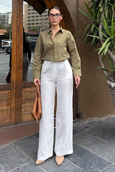 Madmext Khaki Basic Women's Shirt Mg2355