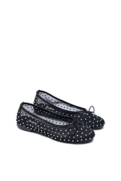 Dedos 9025 Kadın Taş Detaylı Yuvarlak Burun Babet