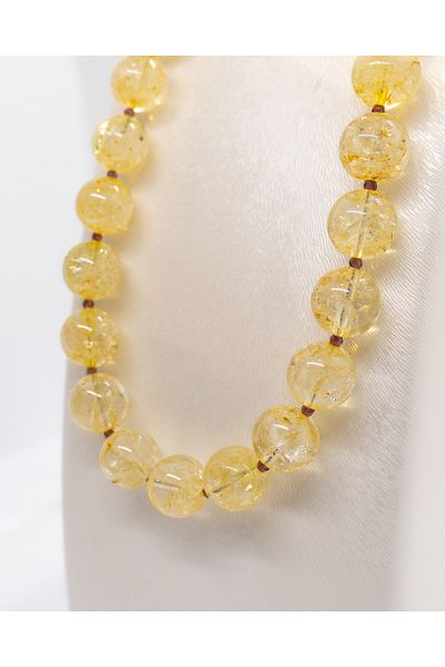 Luna Citrine and Garnet (Lal) Natural Stone Necklace