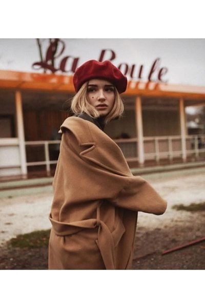 ergül çanta Women's French Painter Felt Beret