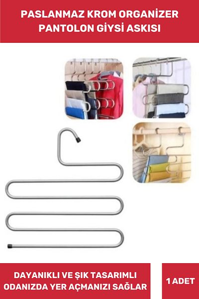 Thriftbuds Producție specială Economisește spațiu Organizator de lungă durată Organizator Umeraș pentru pantaloni cromat inoxidabil