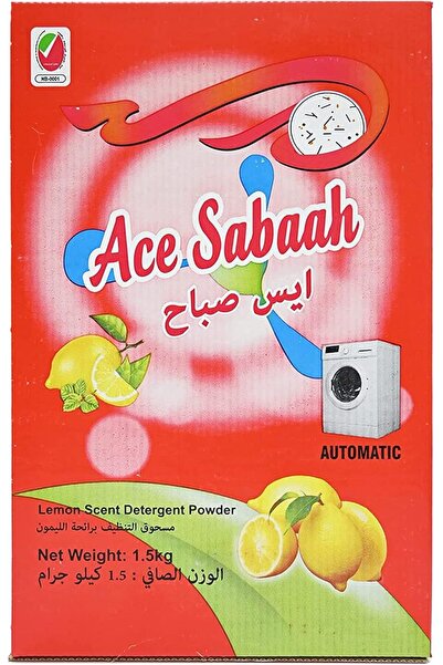 Ace Sabaah مسحوق غسيل برائحة الليمون، أصلي، غسيل نظيف خالٍ من البقع، مسحوق غسيل، 1.5 كجم