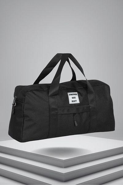atmospherebsc Geantă originală unisex cu 2 compartimente, cu fermoar în față, curea lungă, cu volum mare, pentru sală de gimnastică, fitness