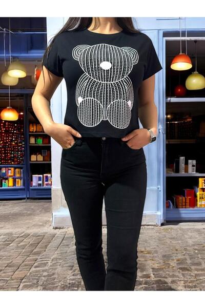 Oasis Кроп-футболка з принтом ведмедика та каменем