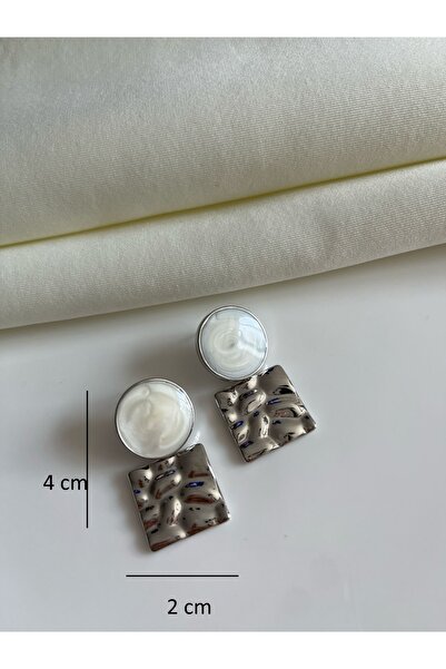 Nilsu Jewellery Accessory Enameled Dangle Metal Plate Women's Earrings