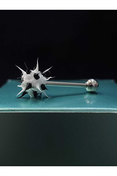 sarıyer silver Siyah Ve Beyaz Renkli Silikon Sivri Yumuşak Dikenli Dil Kaş Gö...