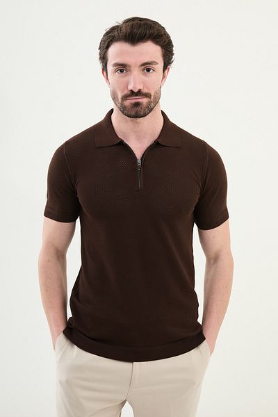 Mcr Knitwear POLO ZIPPERED COLLAR