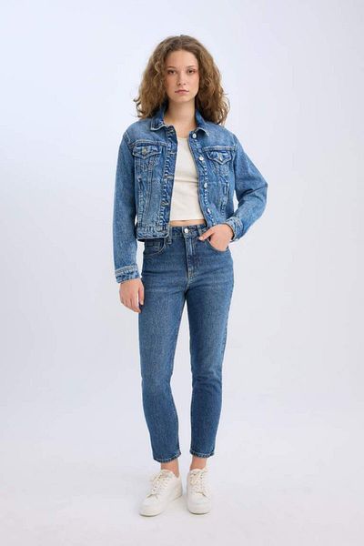 DeFacto Jachetă de jeans cu croială normală de sezon nou