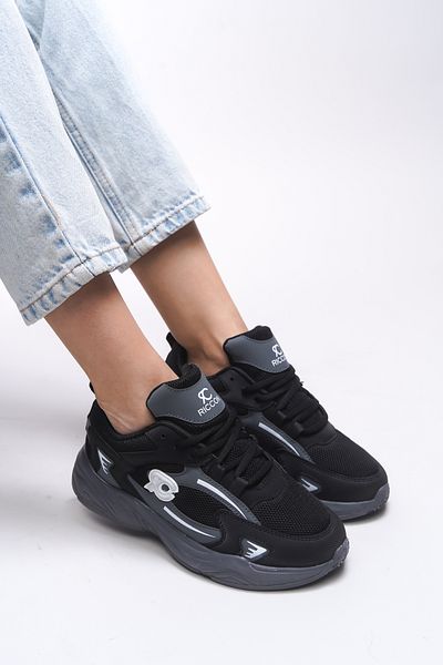 Riccon Niknaith Unisex Μαύρο καπνιστό αθλητικό παπούτσια - 0012725