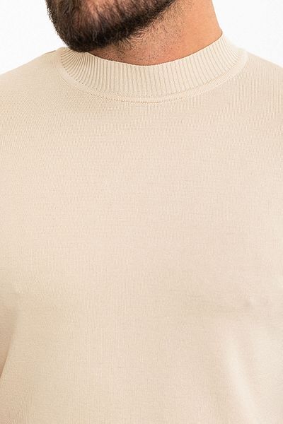 Mcr Plain Slim Fit Half Turtleneck Men's Knitwear T-Shirt Beige - 11530.25Y