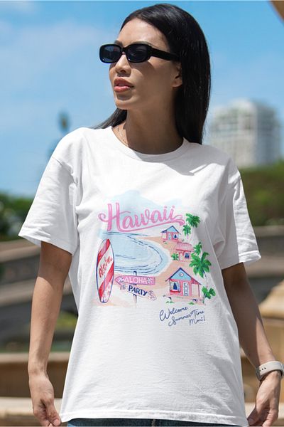 SUNFREE ΔΙΑΣΤΑΣΗ ΓΥΝΑΙΚΕΙΟ ΜΠΛΟΥΖΑ POPULAR TREND HAWAI PRINTED