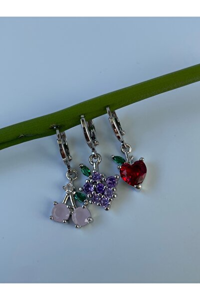 kurukafagift Fruity Zircon Stone Set of 3 Earrings