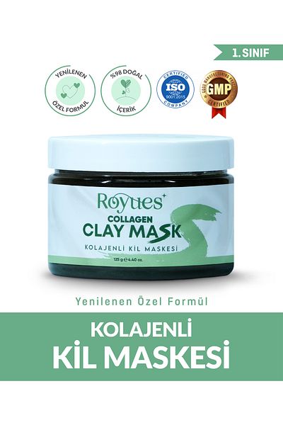 Royues 125 Gr Collagen Clay Mask - Blemish and Blackhead Remover Face Mask