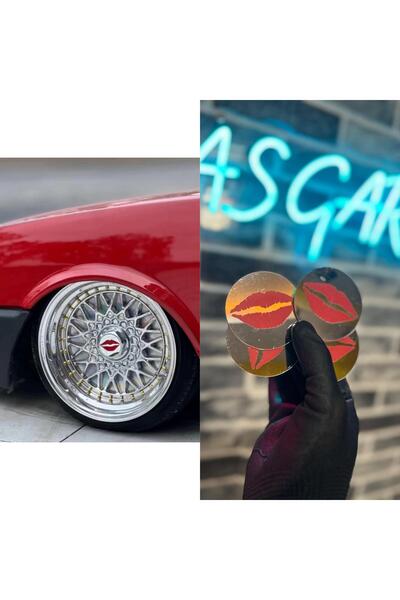 as garaj ÖPÜCÜK DUDAK DESEN BBS 4'LÜ JANT LOGO TAKIMI PLEKSİ