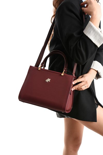 STYLE BAGS Şermin Claret Red Women's Shoulder and Crossbody Bag, Size 22X28
