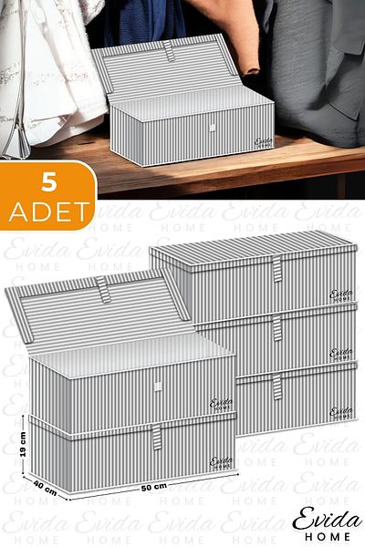 Evida 5 Pieces 50X40X19 cm Supported Trash - under Base Trash