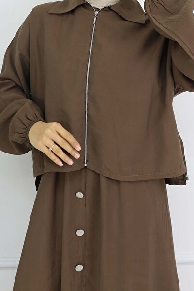 benguen Zipper Jacket Dress Suit Mink 4807