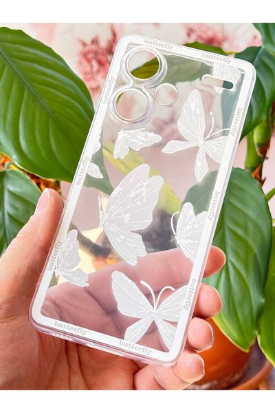 Fibaks حافظة لهاتف Xiaomi Redmi Note 13 Pro Plus بتصميم فراشة شفافة وغطاء ناعم لحماية الكاميرا