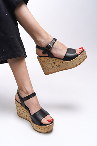 Riccon Avilthyl Women's Wedge Heeled Sandals Black 0012910