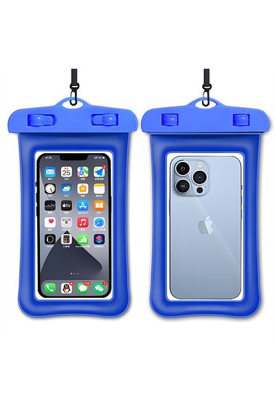 Choice قطعتان من حافظات الهاتف العالمية المقاومة للماء IPX8 باللون الأزرق لهاتف iPhone 15 14 13 12 11 Pro Max المقاومة للماء