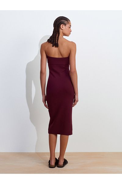 Dilvin Strapless Dress - Burgundy Model Number: 91422